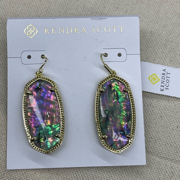 NWT Kendra Scott Elle Abalone Shell Earrings - Picture 9 of 9